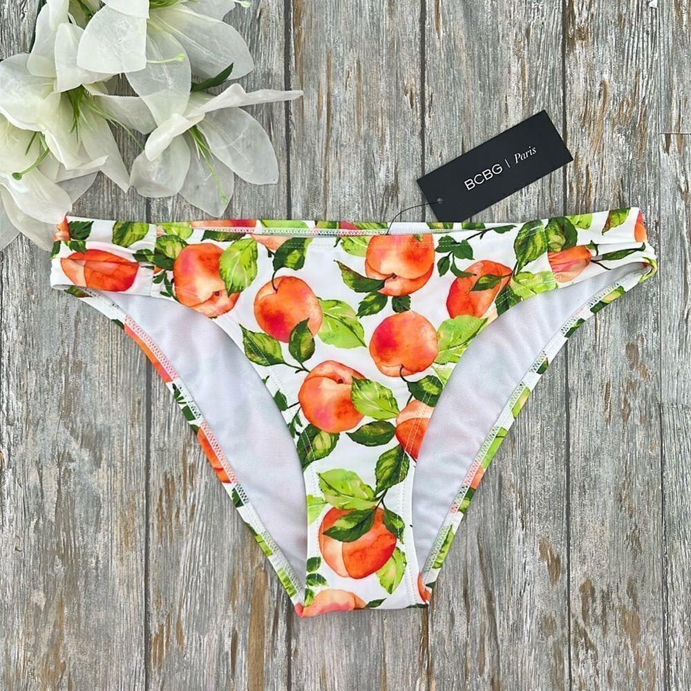Women's Ruched Tab Bikini Bottom Swimsuit Bathing Suit Beach Size M